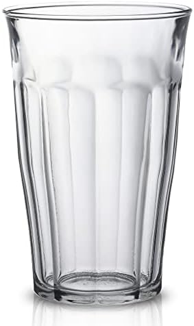 Duralex Made in France Prisme Marine Glass Tumbler Drinking Glasses, 8.75 ounce - Set of 6, Marine Blue