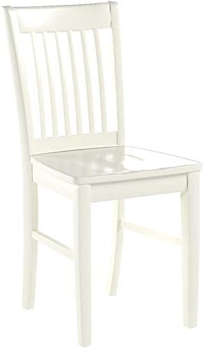 East West Furniture NFC-MAH-W Norfolk Dining Room Chairs - Slat Back Solid Wood Seat Chairs, Set of 2, Mahogany