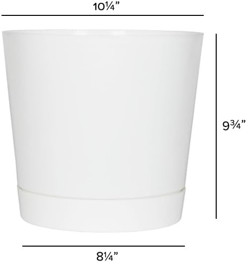 Novelty Majestic Full Depth Round Cylinder Pot, Glossy White, 8-Inch (10082)
