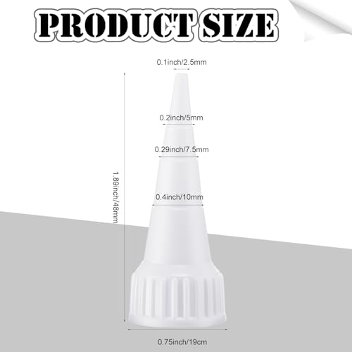 20 Pack Snip Tip Applicator Cap Compatible with E6000 Glue Tube | Fits 3.7 oz compatible with E6000 tubes, precision tip control, replacement caps