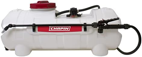 Chapin 97200E Made in the USA 15 Gallon ATV/UTV 12 Volt Mounted Spot Sprayer With 6 Inch Wide Mouth, High Performing 12 V Diaphragm Pump and Filtration System and 18 Inch Spray Wand, Translucent White