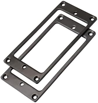 Metallic 2-Pack Humbucker Pickup Rings | Flat Mounting Frame for Electric Guitar, Chromium-plated Iron, Chrome Bridge Neck Pickup Covers Replacement Part
