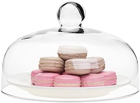 MyGift 8.7 Inch Round Glass Cake Dome Cover Pastry Display Cloche