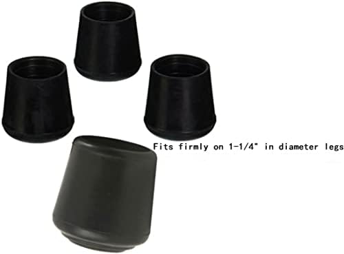AKOAK 4 Pieces Table Chair Rubber Leg Tips Caps,1-1/4 Inch,Black