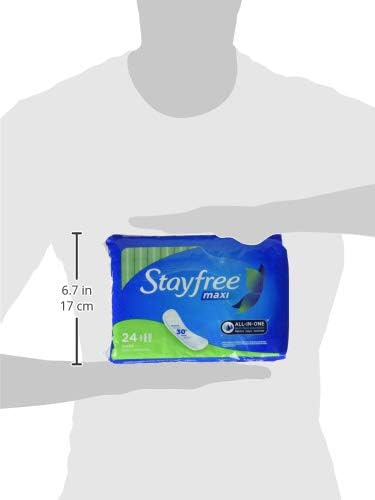 Stayfree Maxi Super Pads Wingless, Period and Leaks, 66 ct