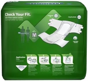 FitRight Adult Incontinence Briefs with Tabs, Extended Wear, Medium, 27" to 43", 15 Count