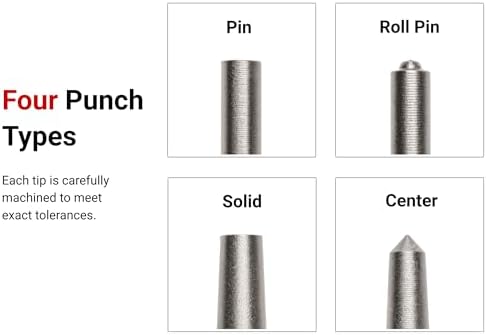 TEKTON Punch Set with Walnut Block (18-Piece) | 66564 | Made in USA