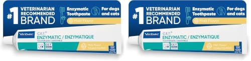 C.E.T. Enzymatic Toothpaste for Dogs and Cats, Vanilla Mint, 2.5oz | Plaque and tartar control for fresh breath, pet dental care toothpaste, Dual enzyme system, vanilla mint flavored toothpaste