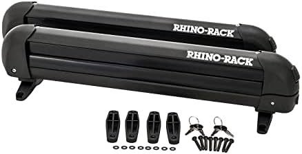 Rhino-Rack Carrier for Skis, Snowboards, Fishing Rods, Paddles, Skateboards, Water Skis, Wakeboard & More, Universal Mounting, Easy to Use, Locking, Lightweight & Heavy Duty, Suitable for All Vehicles