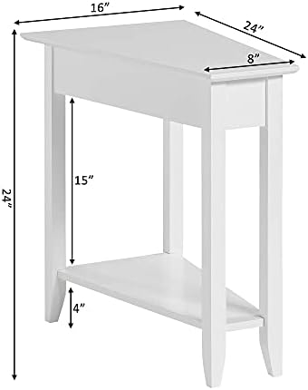 Convenience Concepts American Heritage Wedge End Table 24" - Classic Living Room Table with Storage Shelf, Side Table for Family Room, Bedside Table, Espresso