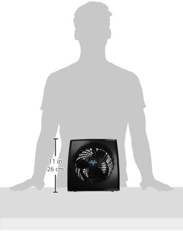 Vornado 573 Compact Flat Panel Air Circulator Fan, 3 Speeds, Moves Air 60 Feet, Fan for Bedroom, Home, Office, Black