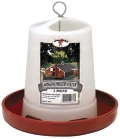 Little Giant® Plastic Hanging Poultry Feeder | Heavy Duty Automatic Feed Container for Poultry (Red, 3 Pound)