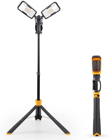 LUTEC Upgraded 5000K 15000 LM 105 W LED Work Light with Telescoping Tripod