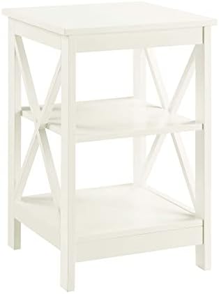 Convenience Concepts Oxford End Table 15.75" - Modern Living Room Table with Storage Shelves, Transitional Nightstand Side Table for Home Decor and Display, Espresso