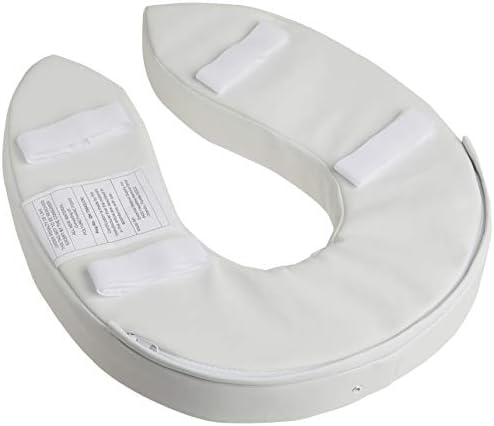 Essential Medical Supply Foam Padded Toilet Seat Cushion Riser with Hook and Loop Attachment for Toilet Seat and Washable Vinyl Cover, 2"