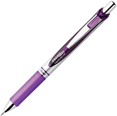 Pentel EnerGel RTX Retractable Liquid Gel Pen, (0.7mm), Medium Line, Metal Tip, Black Ink, Pack of 6 (BL77BP6A)