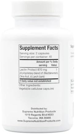 Supreme Nutrition Lectin Protect, 90 Pure Herbal Combination Vegetarian Capsules