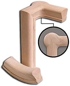 Red Oak 6010-8E 2-1/4 inch Width x 2-3/8 inch Tall Traditional Style Straight Wood Handrail for Stair Remodeling 8 feet Long