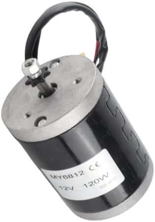 Tbest DC Motor, High-Speed Small Brushed Motor with Pulley, 12V 120W for Electric Scooter Repairs, DIY Projects, Commuters, Adults and Kids