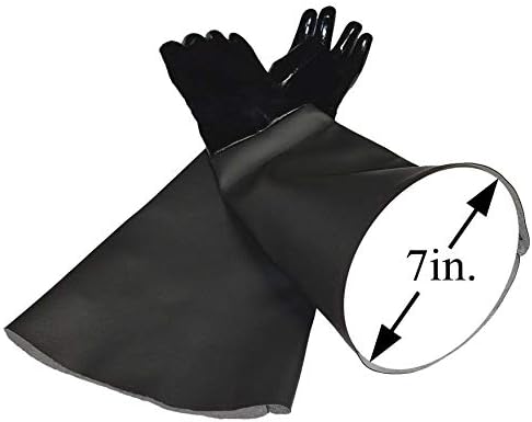 Neoprene Gloves for Sandblasting Sandblaster Sand Blast Cabinet - 7" x 26" Made in USA