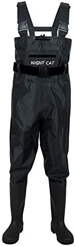 Night Cat Fishing Waders for Men Women Waterproof Hunting Chest Wader with Bootfoot Belt Breathable Lightweight Size 6 to 14