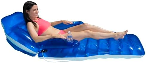 Poolmaster 85687 Adjustable Chaise Swimming Pool Float Lounge,blue