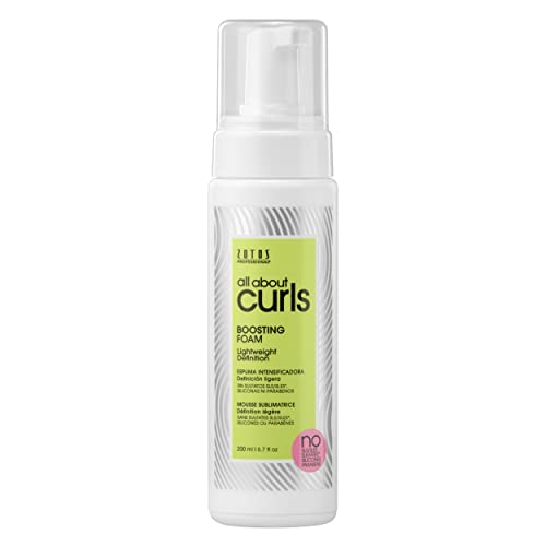 ALL ABOUT CURLS Boosting Foam | For Curly Hair | Lightweight Definition Hold | Volumizing Extra Fullness & Body | Vegan & Cruelty Free | Sulfate &