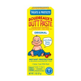 Boudreaux's Butt Paste Diaper Cream, Dermatologist-Tested Original Diaper Rash Cream for Daily Prevention and Relief, Baby Ointment, 2oz Tube