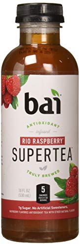 Bai Iced Tea, Narino Peach, Antioxidant Infused Supertea, Crafted with Real Tea (Black Tea, White Tea), 18 Fluid Ounce Bottles, 12 count