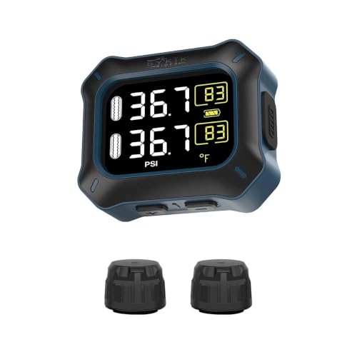 Sykik Rider SRTP300 Wireless tire Pressure Monitoring System for Motorcycles with 1.5” Monitor. Check Your tire Pressure While Riding