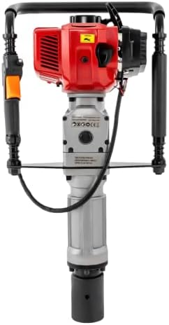 Gas Powered T Post Driver Manual Piledriver 2 Stroke 52cc Gasoline Pile Driver Kit Farm Fence Post Hammer Push Pile Lightweight Petrol Piledriver