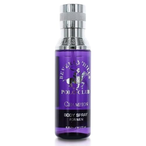 Beverly Hills Polo Club Body Spray for Men - BHPC Blaze - Fresh, Earthy with Notes of Cedar & Basil - Long Lasting Body Mist Cologne Scent - Ideal Gift for Him, 6oz