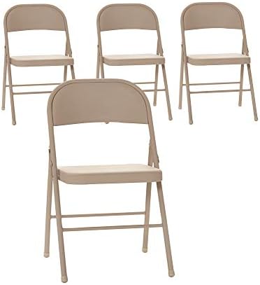 Cosco All Steel Folding Chair Antique Linen (4-pack)