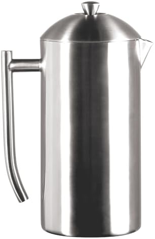 Frieling Double-Walled Stainless Steel French Press Coffee Maker - 36 oz Polished & Insulated Press Pot - Stainless Steel Coffee Maker