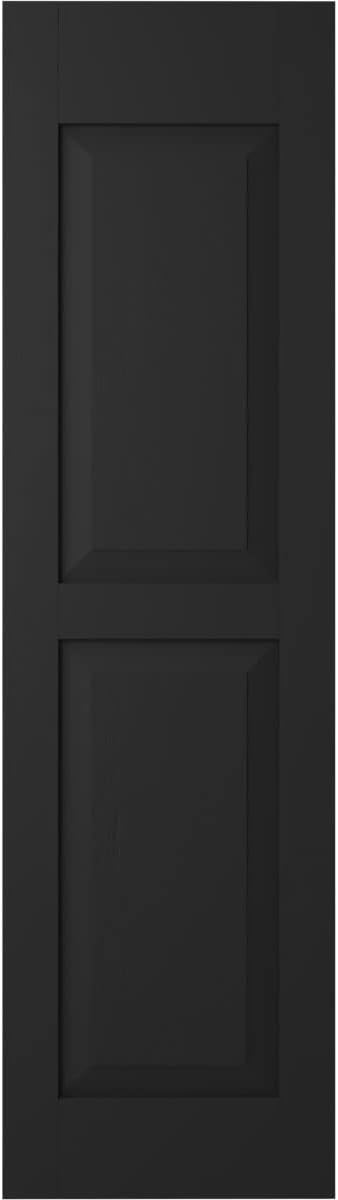 15"W x 72"H Americraft Two Equal Flat Panel Exterior Real Wood Shutters (Per Pair), Black