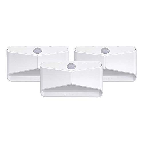 Mr. Beams MB710 LED Nightlight, Wireless, Battery-Powered, Motion-Sensing For Use In Bedroom, Stairs, Nursery, Kitchen & More, Three-Pack, White