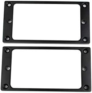 Guyker Flat Metal Humbucker Pickup Mounting Ring Set - Bridge Neck Pickups Cover Frame Replacement Part for Electric Guitar or Precision Bass(2PCS
