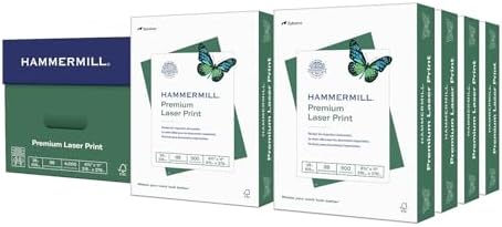 Hammermill Printer Paper, Premium Laser Print 32 lb, 8.5 x 11-98 Bright, Made in The USA, 104646R - 1 Ream (500 Sheets)