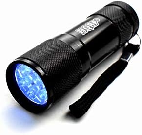 HQRP Professional 365 nM 9 LED Gemstone and Mineral Inspection, Identification, Fluorescence, Glow Flashlight Blacklight