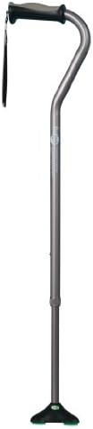 Hugo Mobility Adjustable Offset Quadpod Cane with Stable Tip, Smoke | Offset Quadpod Cane Features an Ultra Stable Tip for Confident, Everyday Walking Support and Balance