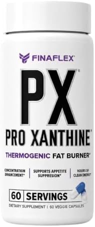 FINAFLEX PX PRO Xanthine - 60 Capsules - Thermogenic - Promotes Energy, Focus & Appetite Suppression - With Caffeine & TeaCrine - 60 Servings