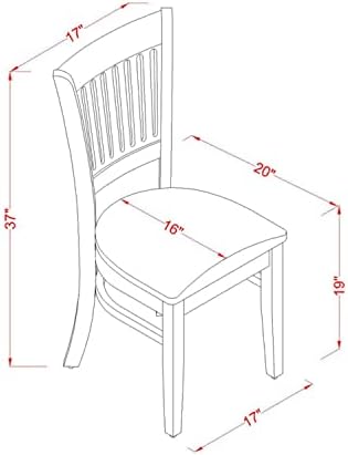East West Furniture VAC-OAK-C Vancouver Dining Chairs - Linen Fabric Upholstered Wood Chairs, Set of 2, Oak