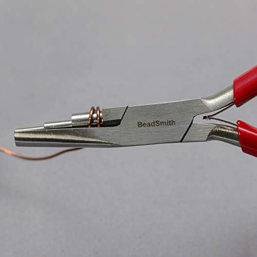 The Beadsmith 3-Step Round/Concave (Hollow) Pliers – Creates 3-4-5mm Loops – Wire Looping and Wire Bending Plier – 6 inches – Steel Head &