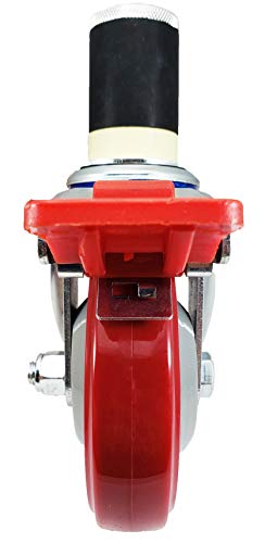 4" NSF Certified Total Locking Caster Wheels (Set of 4) for Stainless Steel Kitchen Prep Tables – Commercial Grade, Fits 1-1/2" ID Tubing