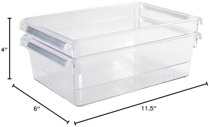Kitchen Details 2 Pack Medium Refrigerator Storage Bin | Fridge & Freezer | Kitchen Organization | Stainless Steel Handle | Countertop | Cabinets