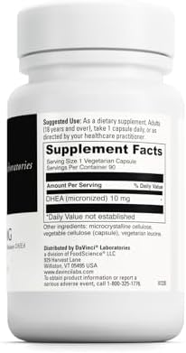 DAVINCI Labs Micronized DHEA 10mg - Helps to Support Healthy Aging, Hormone Balance, Brain Health, Thyroid Function & More - Vegetarian, Gluten-Free - 90 Capsules