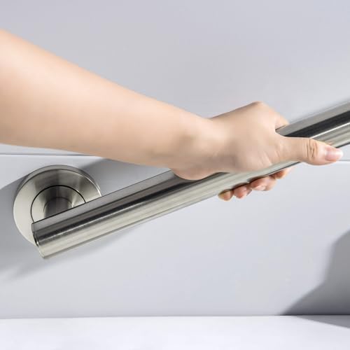36 Inch Stainless Steel Bathroom Safety Grab Bar | Straight Shaped Grab Bar for Bathtubs and Showers, Shower Safety Grab Bars for Seniors, Wall Mounted Anti-Slip Support (Brushed Nickel, KGB1136)