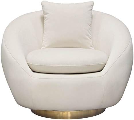 Diamond Sofa Swivel Accent Chair in Light Cream