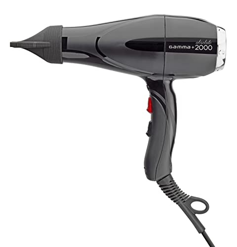 Gamma+ Absolute Power and Absolute 2000 Professional Tourmaline Ionic Unisex Hair Dryer with 2 Concentrator Nozzles