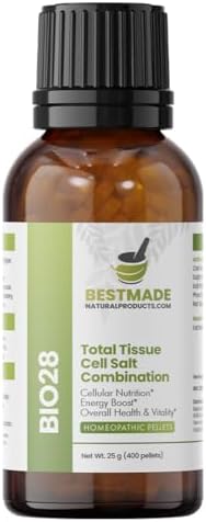 Bestmade Total Tissue Cell Salt Mineral Combination BIO28 - Helps Your Body Absorb and Use Nutrients, Increases Energy Levels, Helps Improve Sleep Patterns, Overall Health and Vitality, 350 Pellets